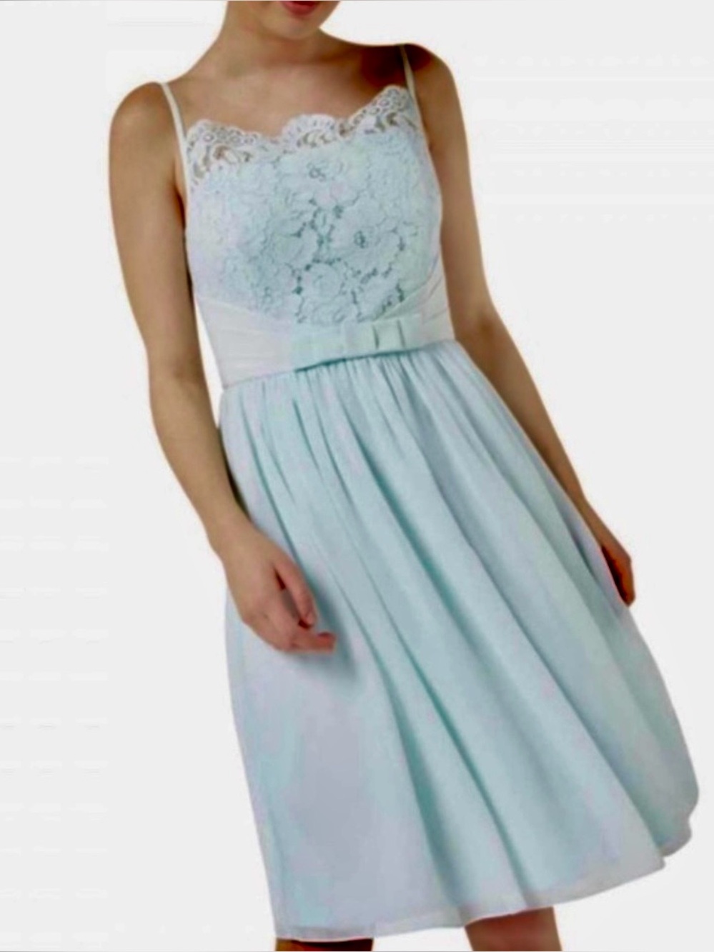 TED BAKER LONDON Mimee Blue Lace Bodice Special Occasion Midi Dress Size 8 NEW
